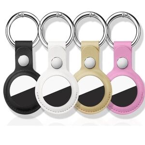 Apple Air Tag Keychain Set - Black, White, Gold, Pink